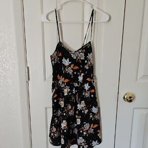 Xhilaration Dark NAVY Dress with Colorful Floral Design